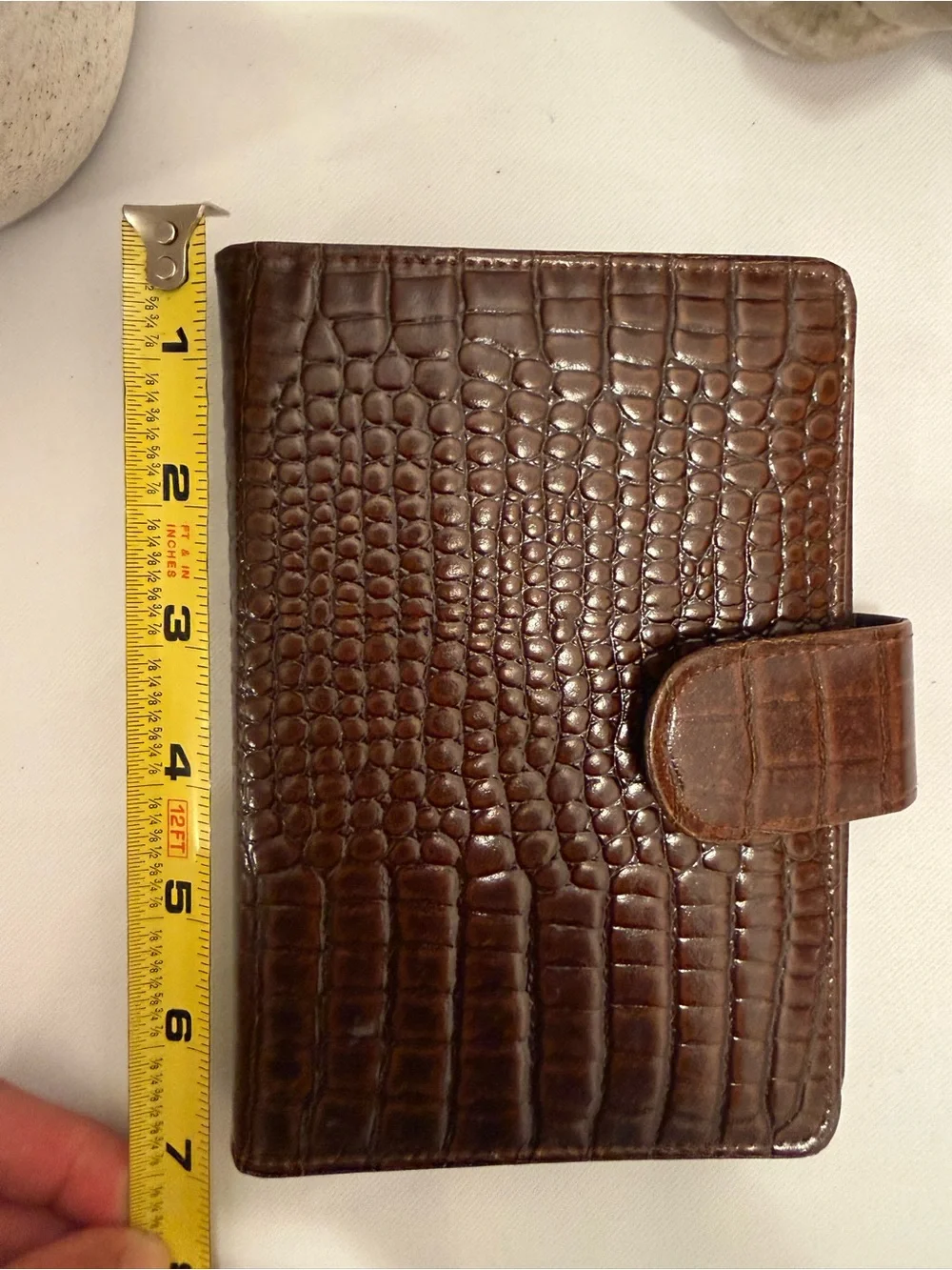 Buxton Vintage Brown Croc-Embossed Leather passport wallet travel Organizer